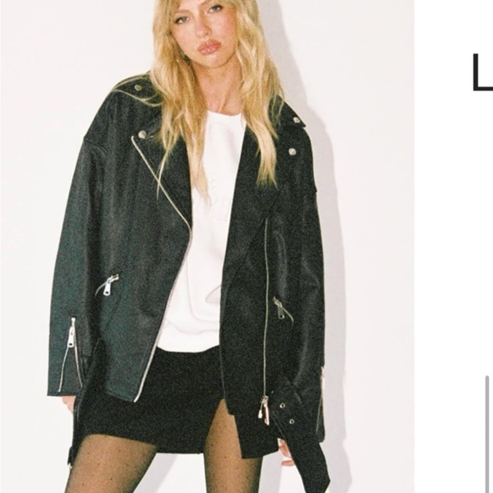 Princess Polly The Xaiver Faux Leather Jacket Black